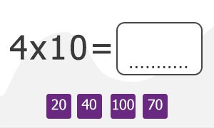 Tafel van 10 Uitkomst invullen (meerkeuze)