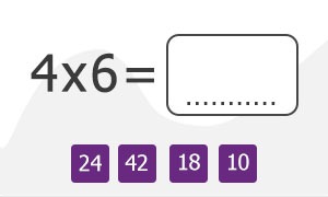 Tafel van 6 Uitkomst invullen (meerkeuze)