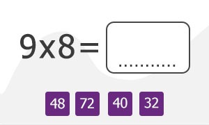 Tafel van 8 Uitkomst invullen (meerkeuze)