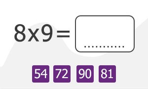 Tafel van 9 Uitkomst invullen (meerkeuze)